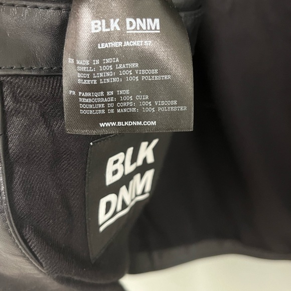 BLK DNM Studded Leather Jacket Black Mens Size M Medium - Picture 13 of 16